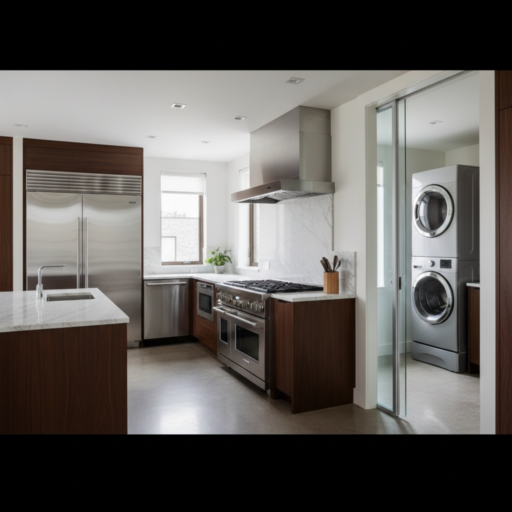 Premium household appliances in a luxury home environment